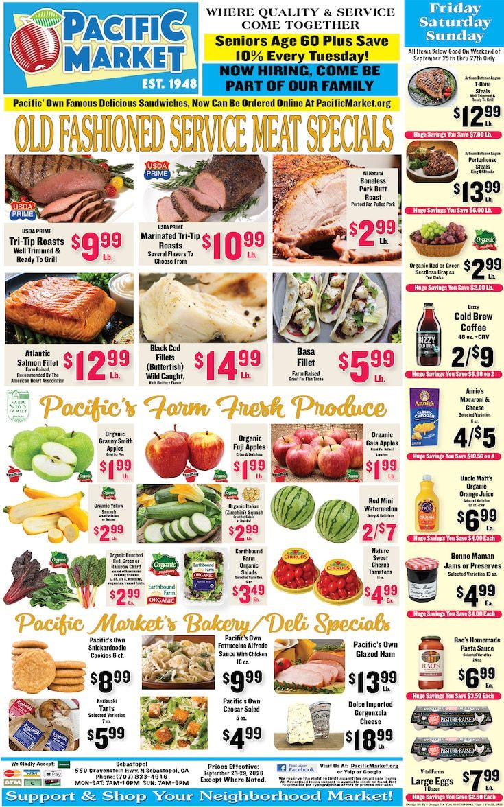 Pacific Market (Sebastopol, CA) Weekly Ad September 23 - 29, 2026