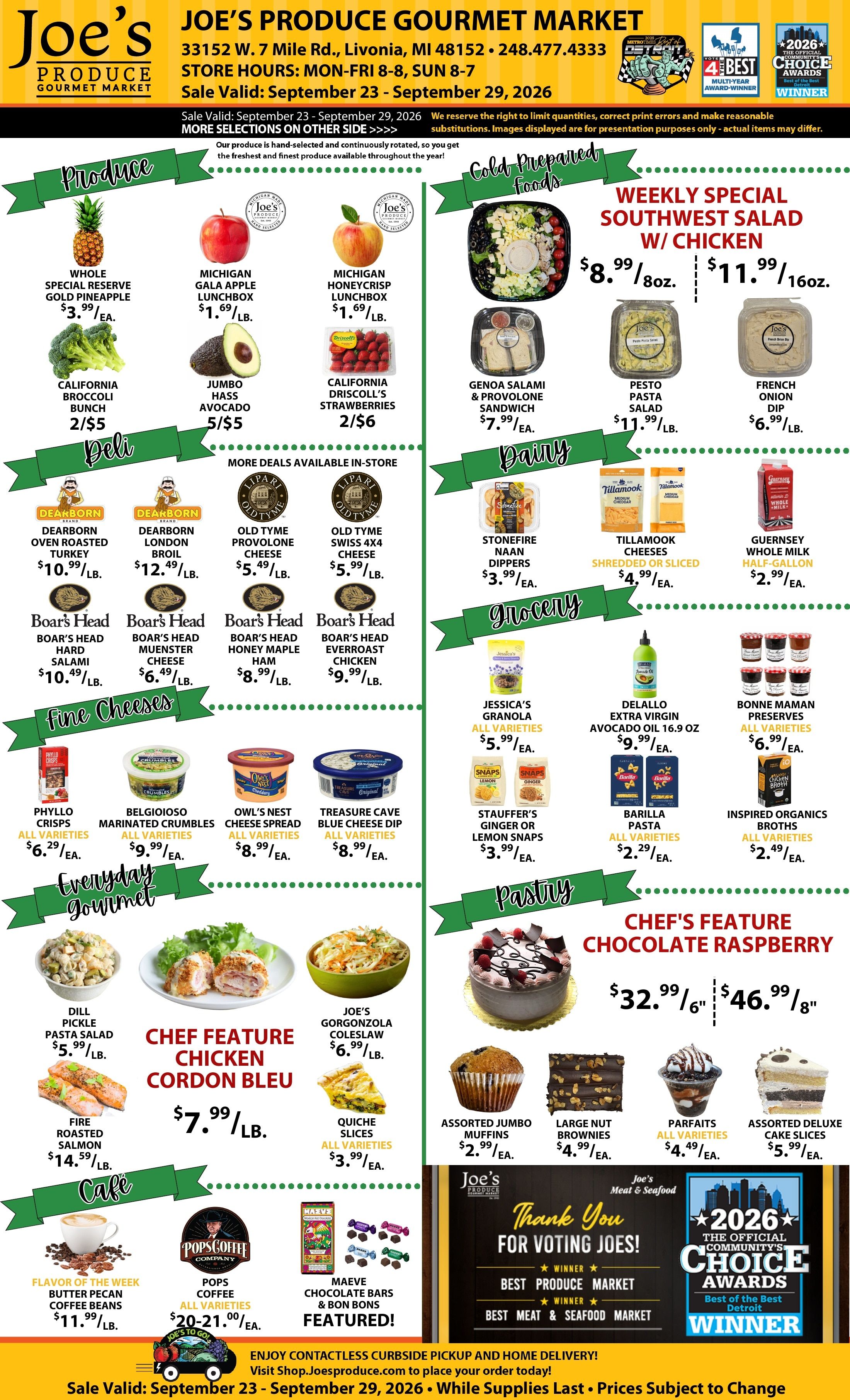 Joe's Produce Gourmet Market Weekly Ad September 23 - 29, 2026