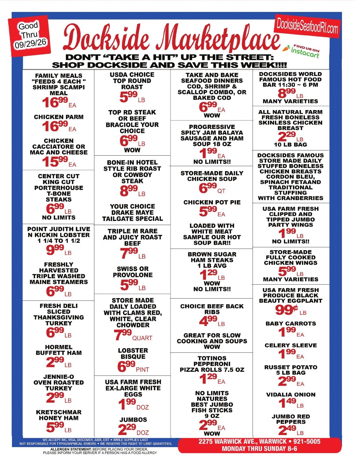 Dockside Seafood Marketplace Weekly Ad September 29 - October 5, 2026