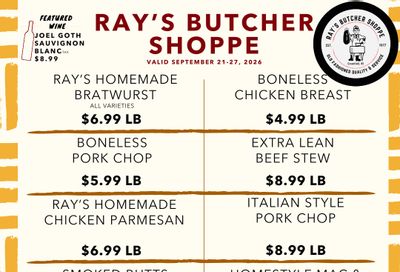 Ray's Butcher Shoppe Weekly Ad September 21 - 27, 2026