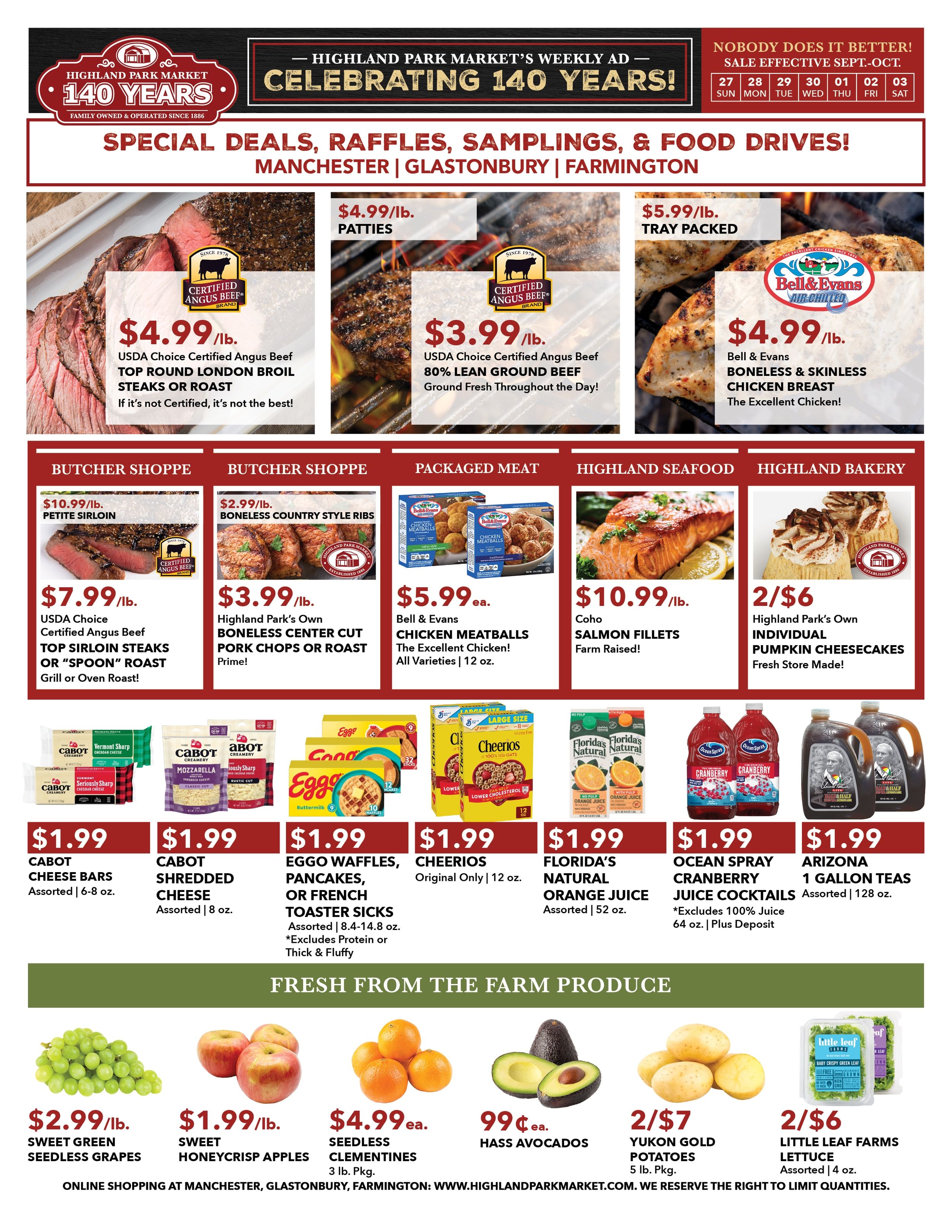 Highland Park Market (Connecticut) Weekly Ad September 27 - October 3, 2026
