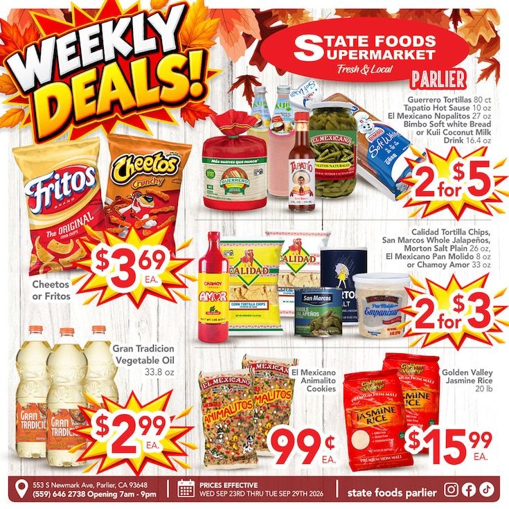 State Foods Supermarket (Parlier, CA) Weekly Ad September 23 - 29, 2026