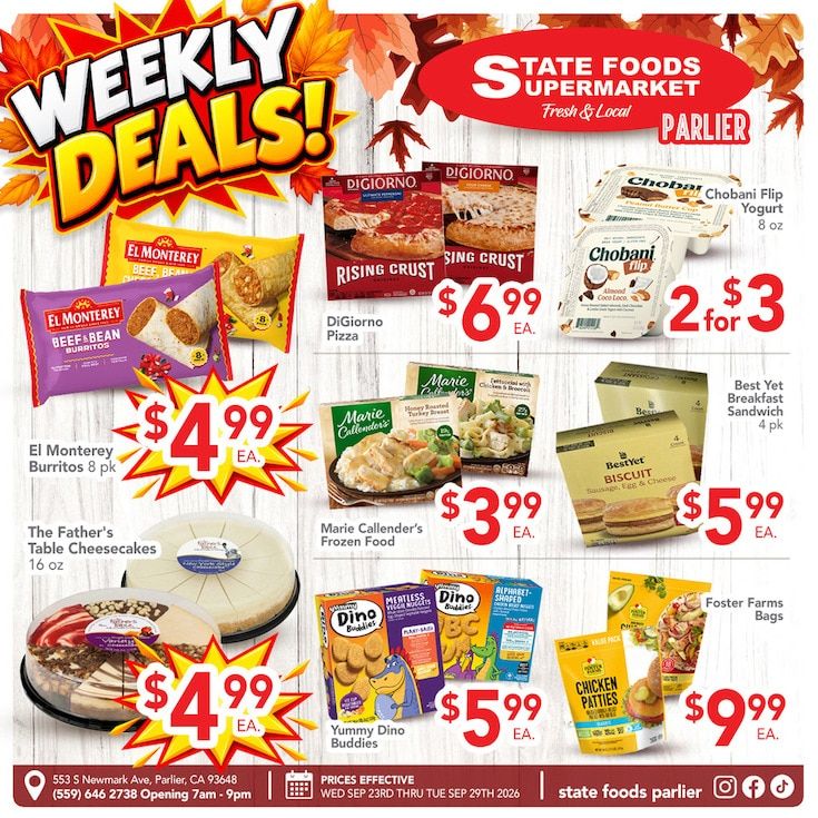 State Foods Supermarket (Parlier, CA) Weekly Ad September 23 - 29, 2026