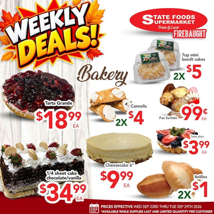 State Foods Supermarket (Firebaugh, CA) Weekly Ad September 23 - 29, 2026