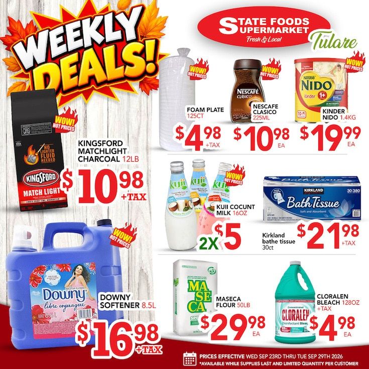 State Foods Supermarket (Tulare, CA) Weekly Ad September 23 - 29, 2026