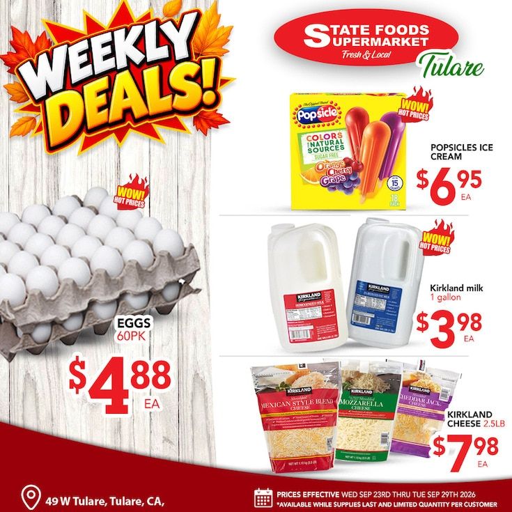 State Foods Supermarket (Tulare, CA) Weekly Ad September 23 - 29, 2026
