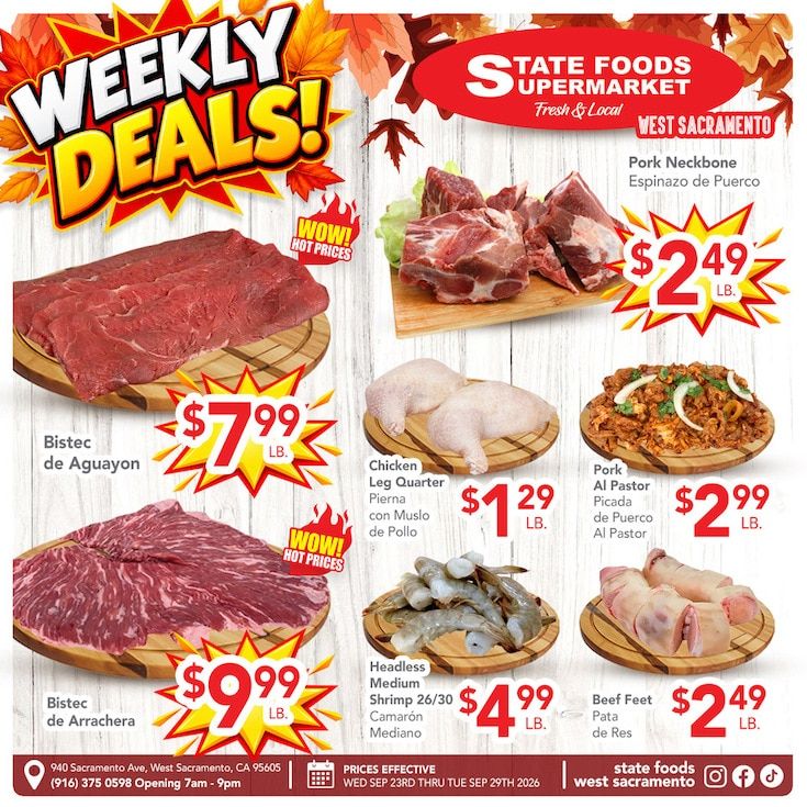 State Foods Supermarket (West Sacramento, CA) Weekly Ad September 23 - 29, 2026