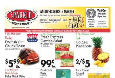 Sparkle Markets (Andover, OH) Weekly Ad September 24 - 30, 2026