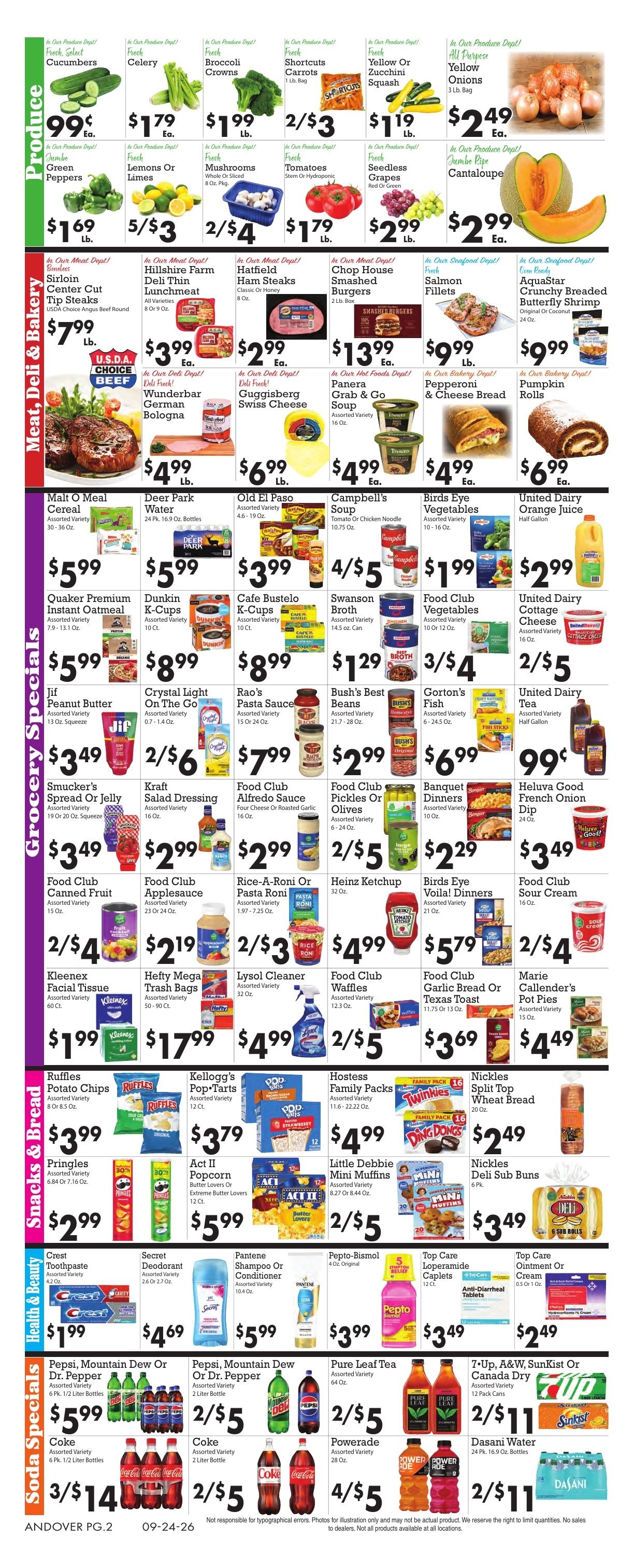 Sparkle Markets (Andover, OH) Weekly Ad September 24 - 30, 2026