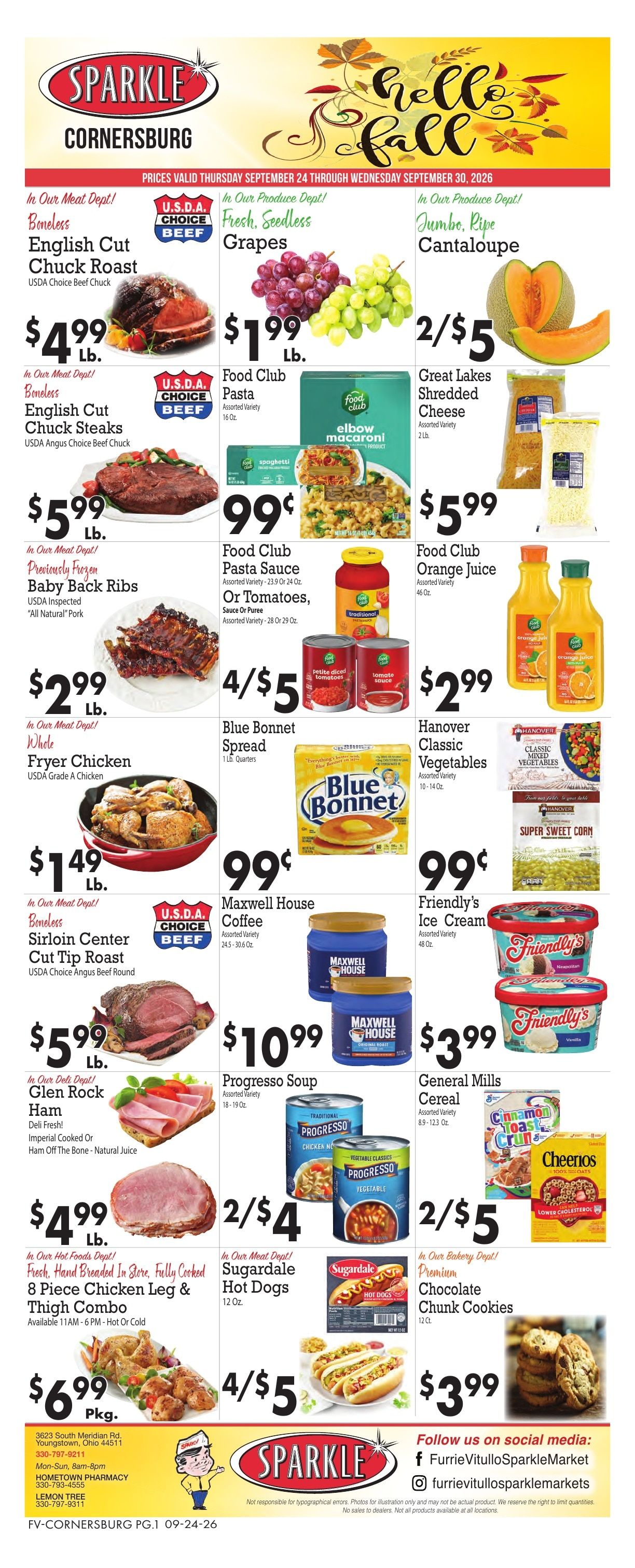 Sparkle Markets (Youngstown, OH) Weekly Ad September 24 - 30, 2026
