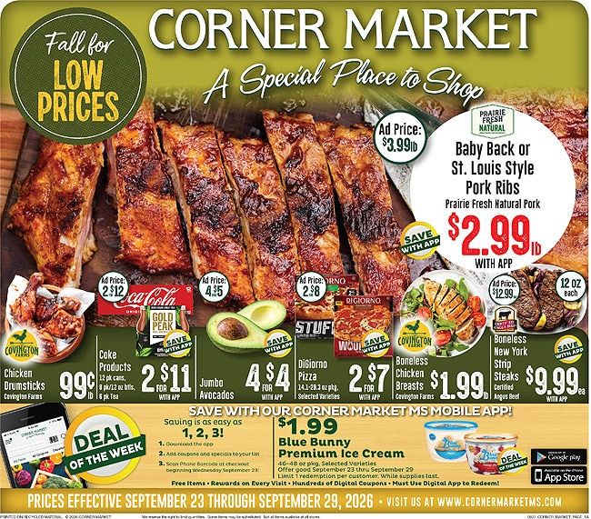 Corner Market MS (Mississippi) Weekly Ad September 23 - 29, 2026
