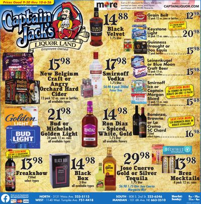Captain Jack's Liquor Land Weekly Ad September 30 - October 6, 2026