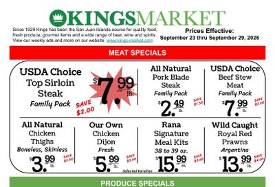 Kings Market Friday Harbor Weekly Ad September 23 - 29, 2026