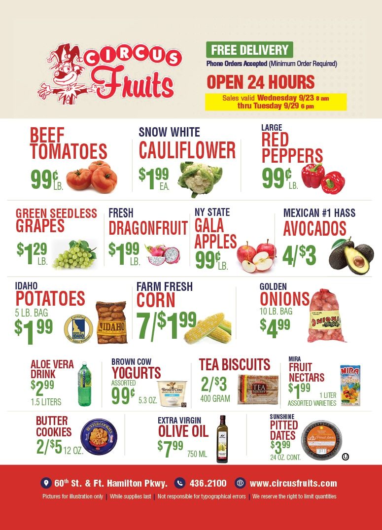Circus Fruits (New York) Weekly Ad September 23 - 29, 2026