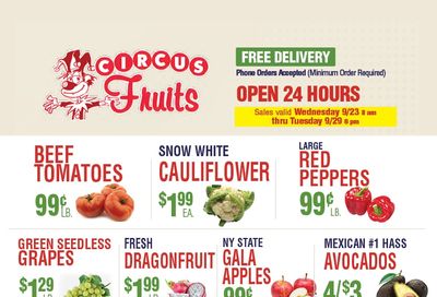 Circus Fruits (New York) Weekly Ad September 23 - 29, 2026