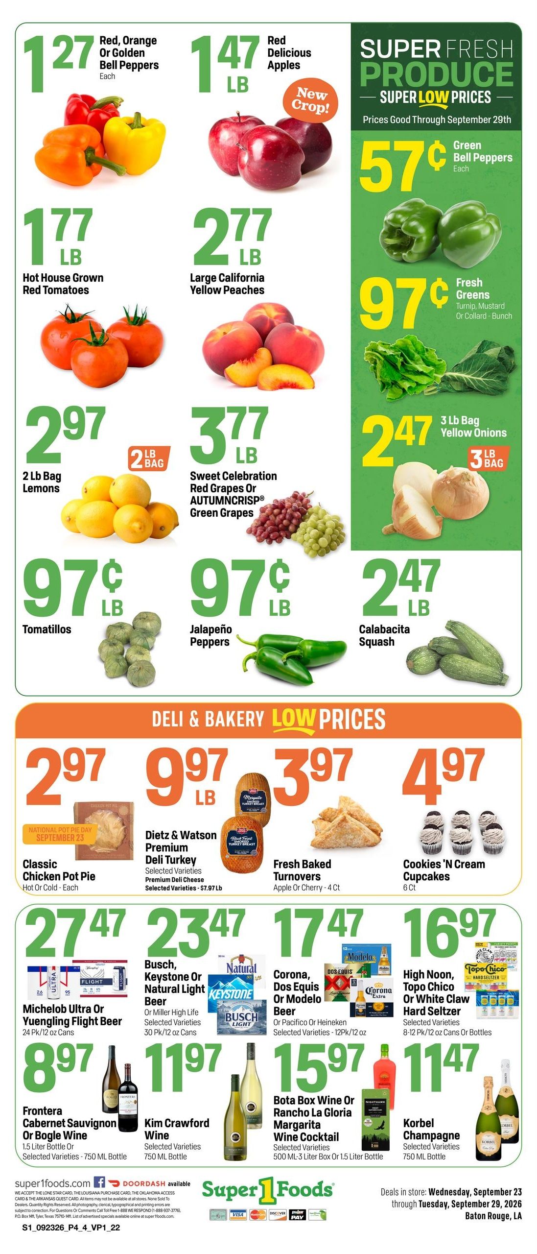 Super 1 Foods & Discount Pharmacy (Geismar Area, LA) Weekly Ad September 23 - 29, 2026
