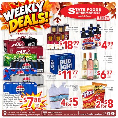 State Foods Supermarket (Madera, CA) Weekly Ad September 23 - 29, 2026