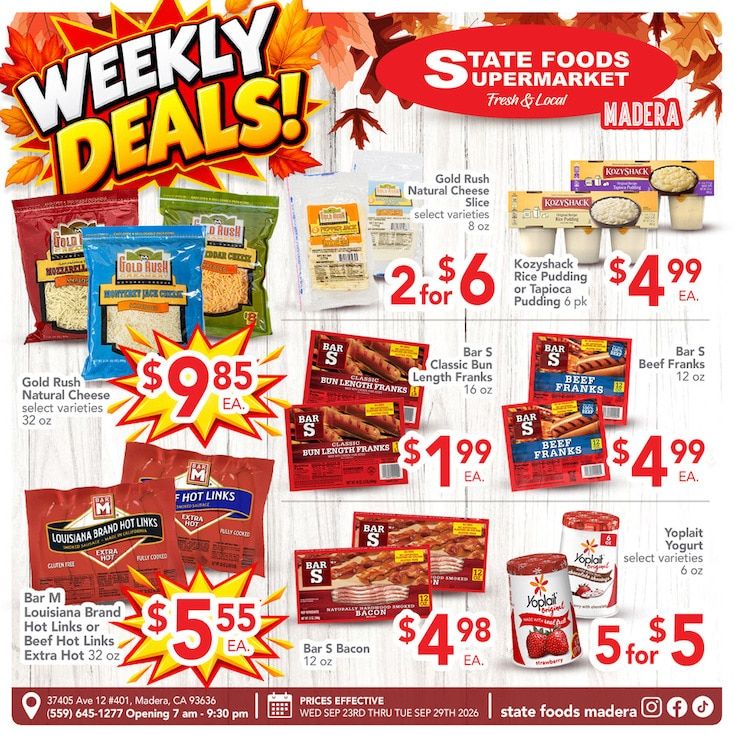 State Foods Supermarket (Madera, CA) Weekly Ad September 23 - 29, 2026
