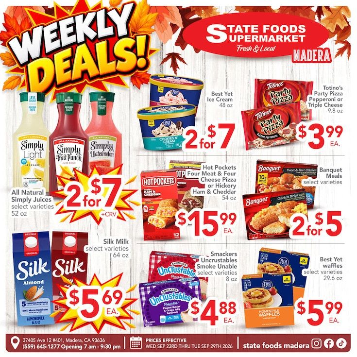 State Foods Supermarket (Madera, CA) Weekly Ad September 23 - 29, 2026