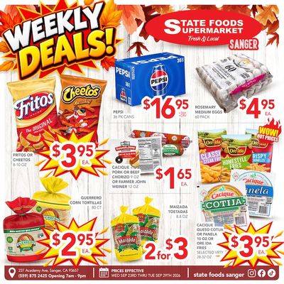 State Foods Supermarket (Sanger, CA) Weekly Ad September 23 - 29, 2026
