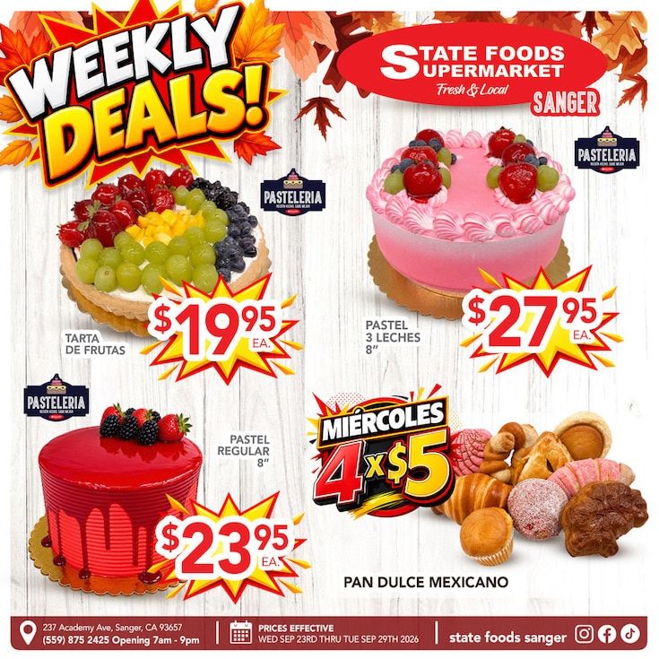 State Foods Supermarket (Sanger, CA) Weekly Ad September 23 - 29, 2026