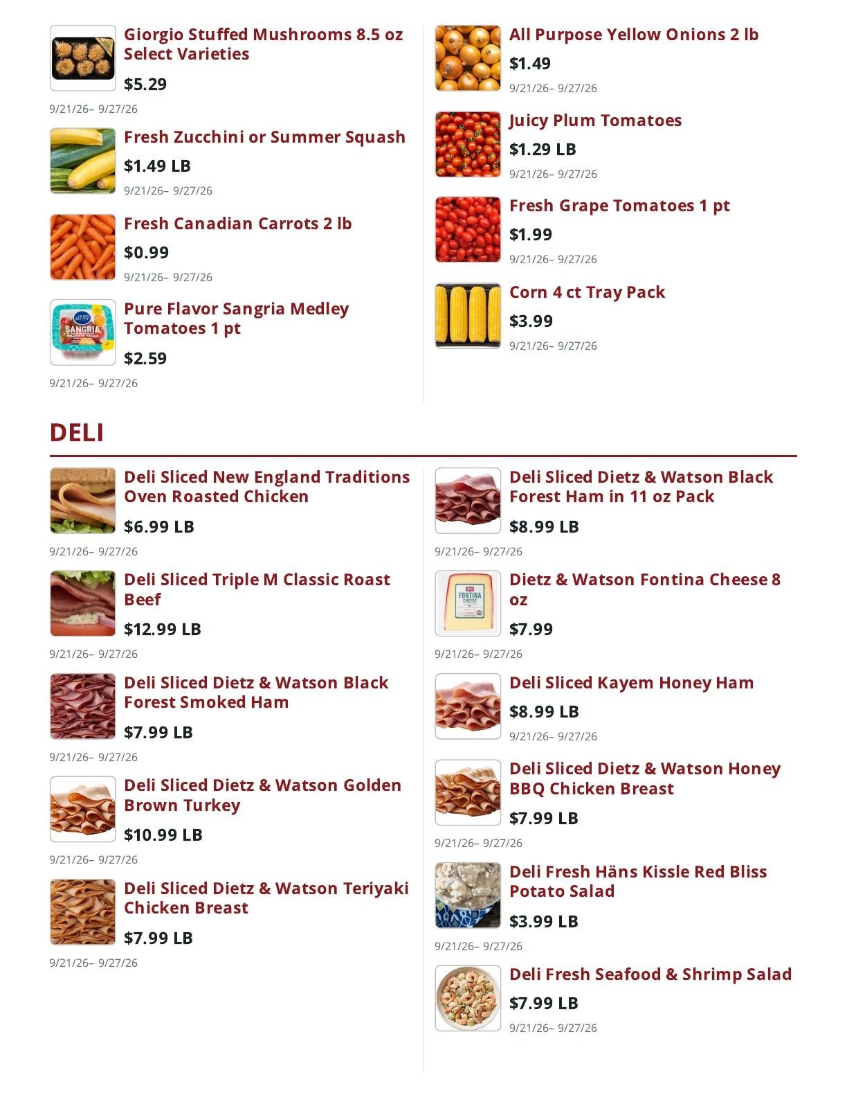 Main Street Market Weekly Ad September 21 - 27, 2026