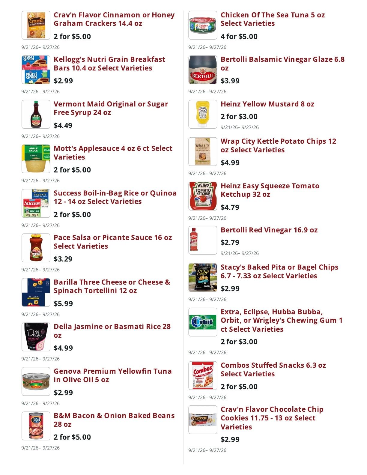 Main Street Market Weekly Ad September 21 - 27, 2026