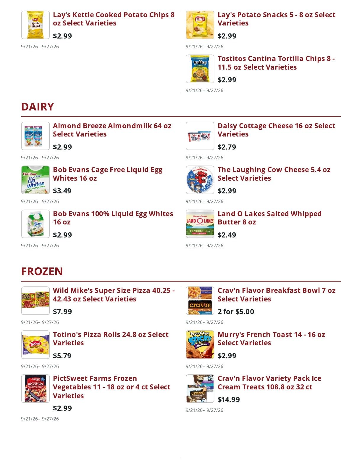 Main Street Market Weekly Ad September 21 - 27, 2026