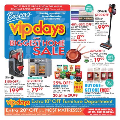 Boscov's VIP Days Weekly Ad September 20 - 30, 2026