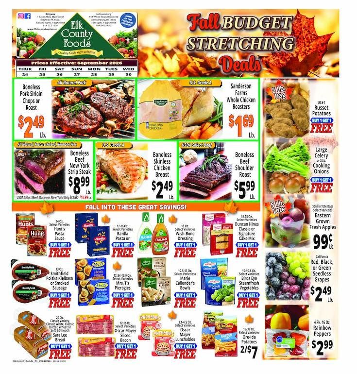 Elk County Foods Weekly Ad September 24 - 30, 2026