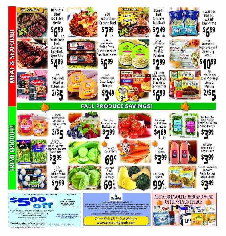 Elk County Foods Weekly Ad September 24 - 30, 2026