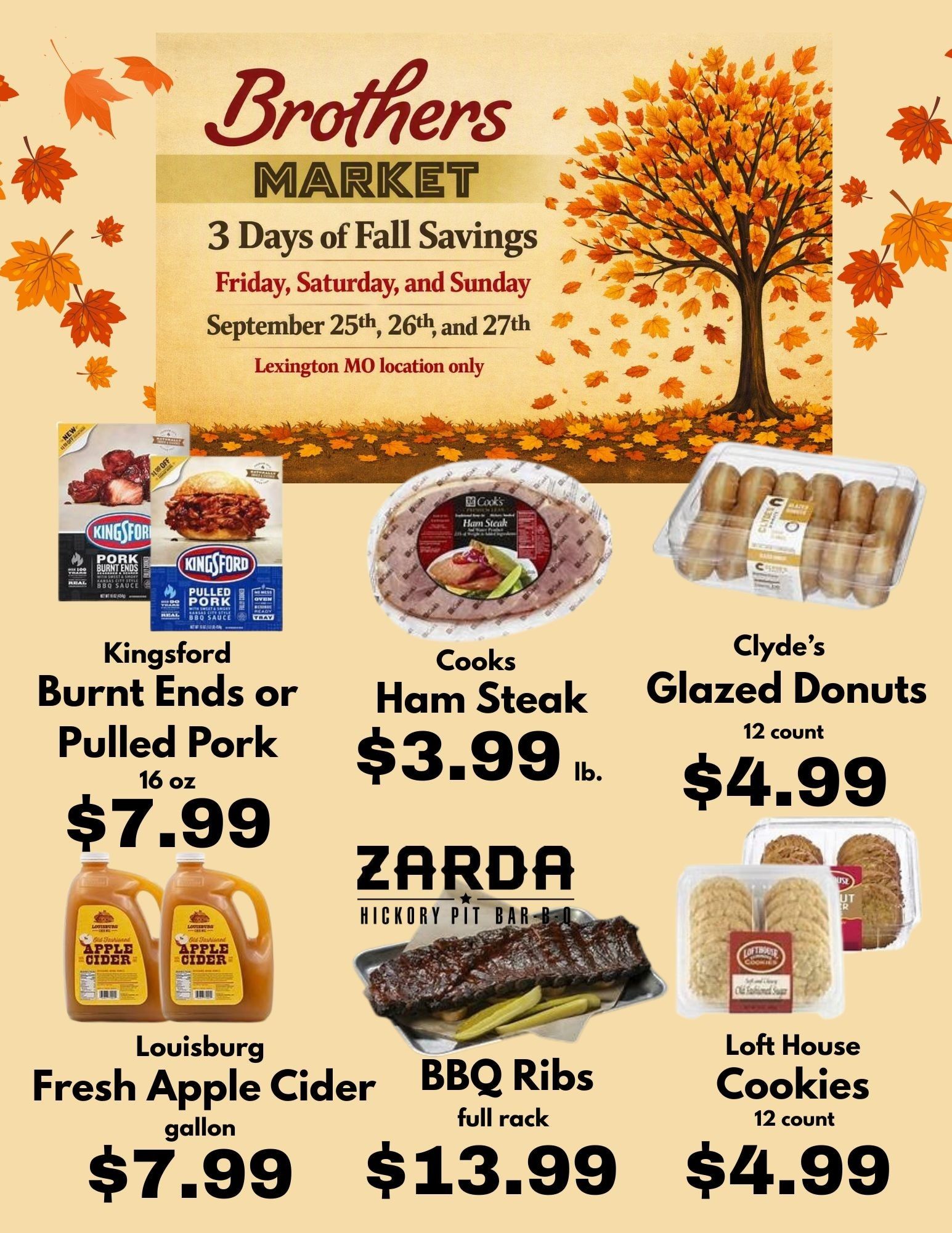 Brothers Market (Lexington, MO) 3 Day Sale Weekly Ad September 25 - 27, 2026