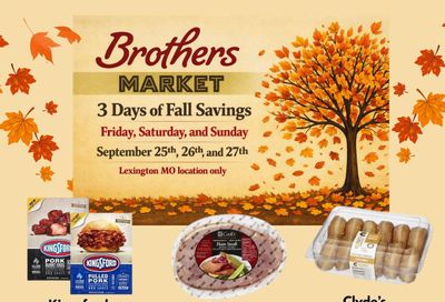 Brothers Market (Lexington, MO) 3 Day Sale Weekly Ad September 25 - 27, 2026
