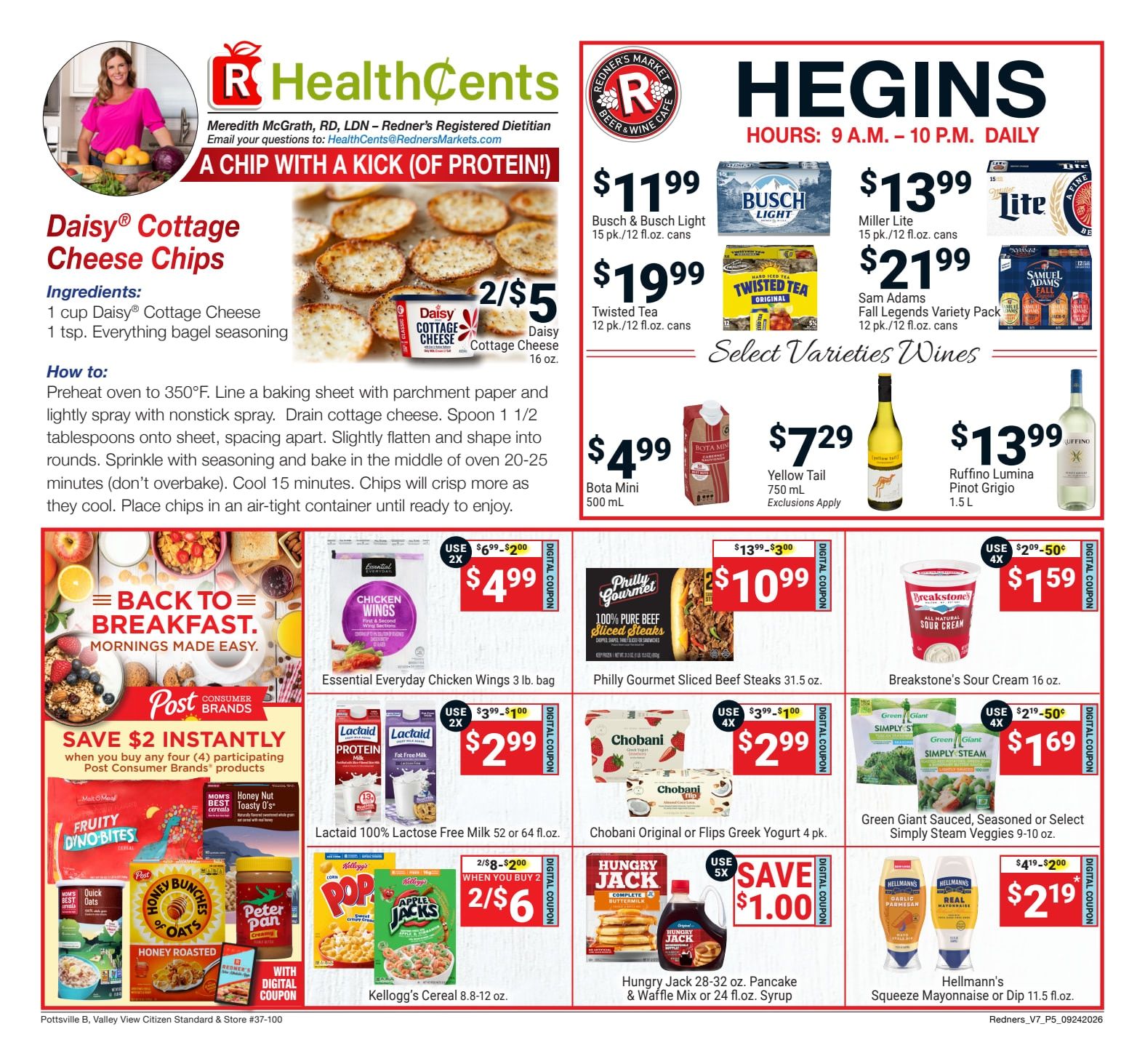Redner's Markets (Hegins, PA) Weekly Ad September 24 - 30, 2026