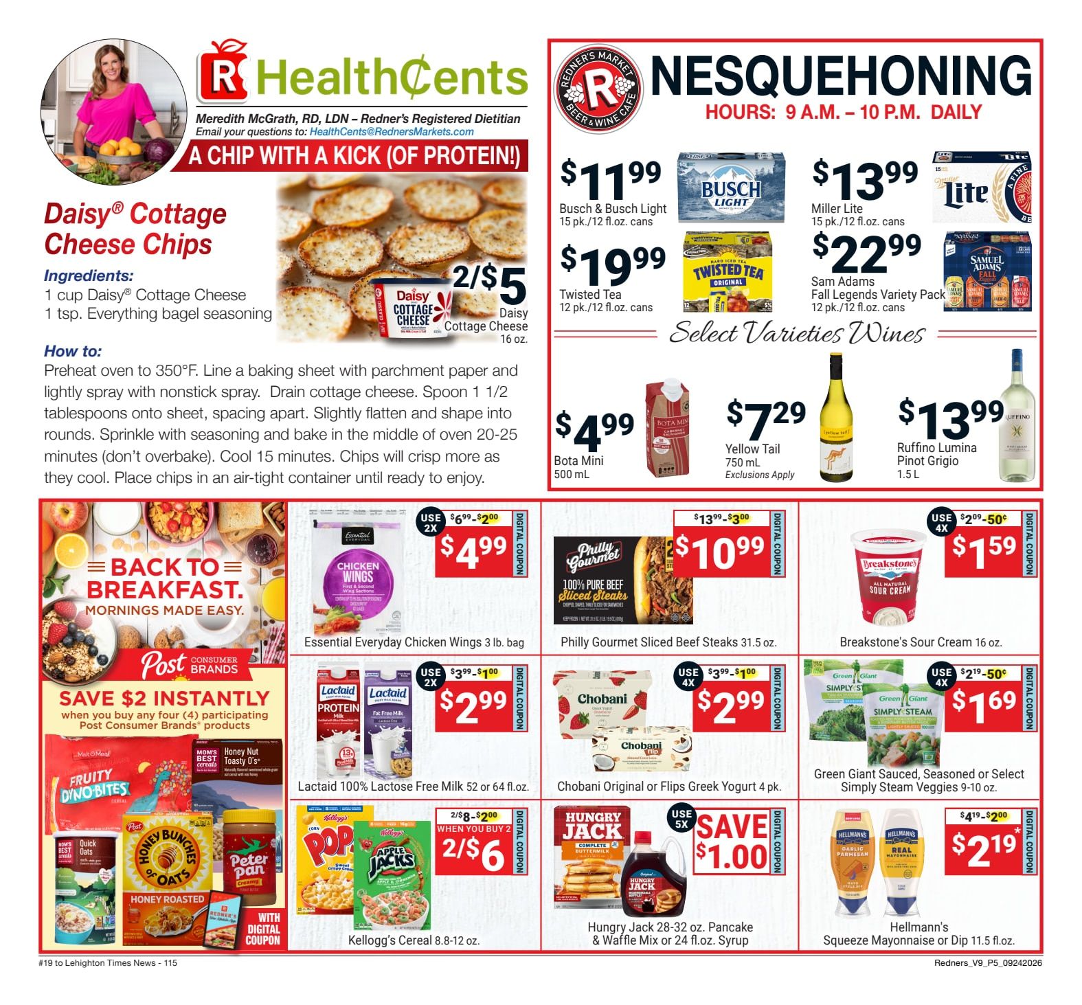 Redner's Markets (Nesquehoning, PA) Weekly Ad September 24 - 30, 2026
