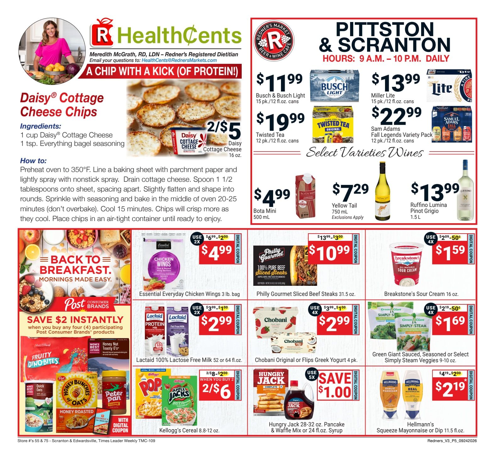 Redner's Markets (Pittston and Scranton, PA) Weekly Ad September 24 - 30, 2026