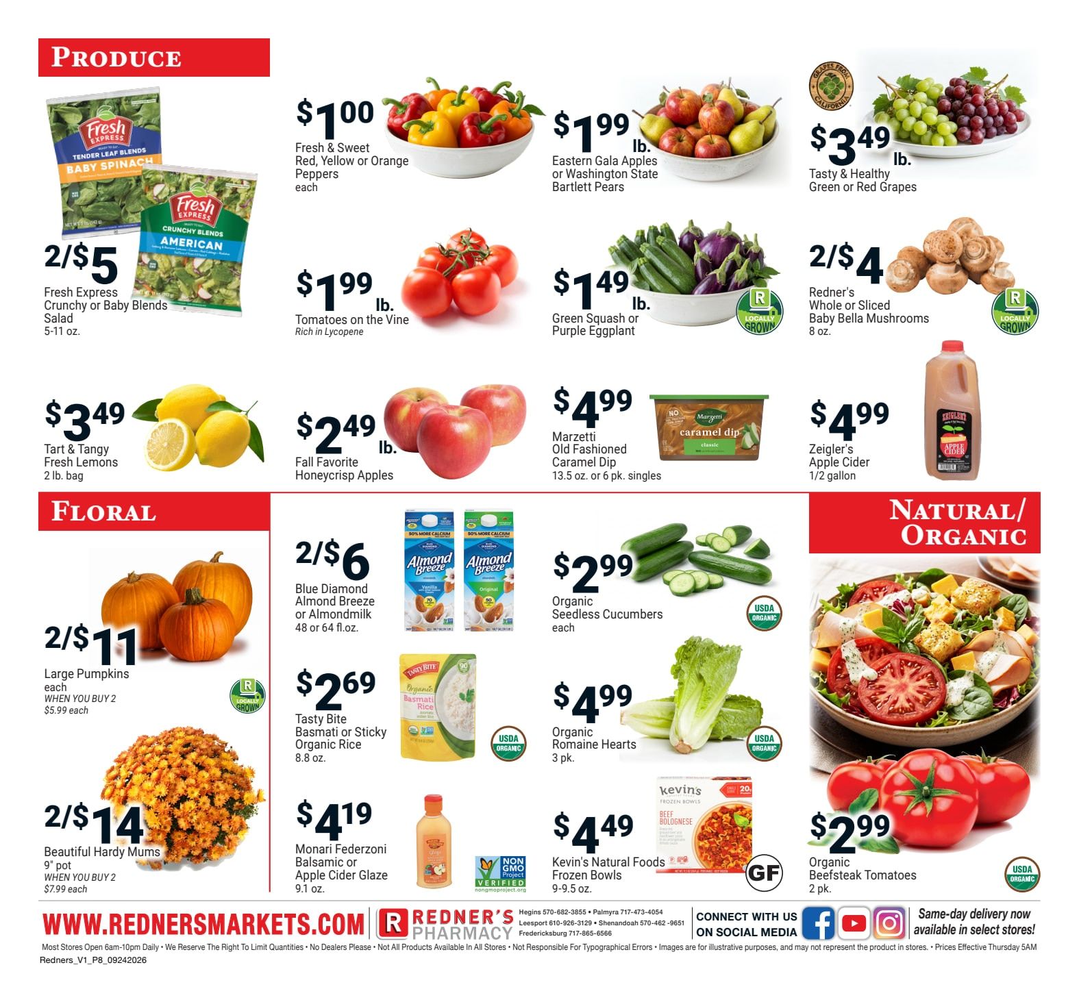 Redner's Markets (Schuylkill Haven, PA) Weekly Ad September 24 - 30, 2026