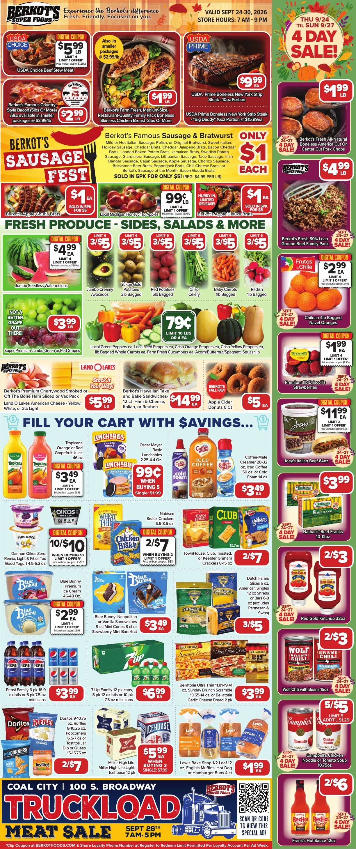 Berkot's Super Foods (Coal City, IL) Weekly Ad September 24 - 30, 2026