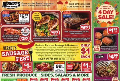 Berkot's Super Foods (Coal City, IL) Weekly Ad September 24 - 30, 2026