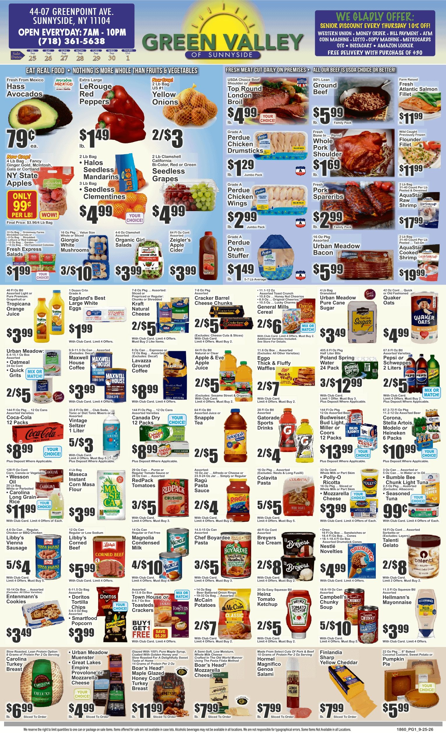 Green Valley Marketplace (44-07 Greenpoint Ave., Sunnyside, NY) Key Food 09/25 - 10/01 Preview Weekly Ad September 25 - October 1, 2026