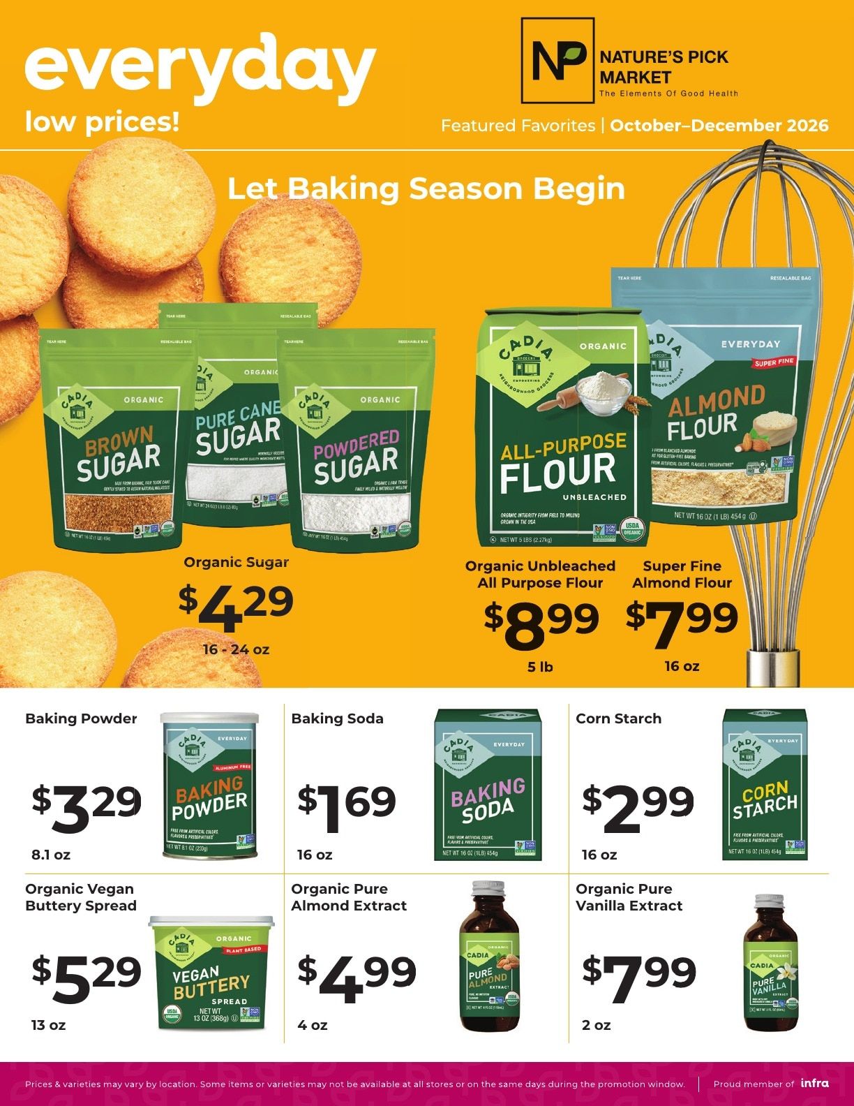 Nature's Pick Market Everyday Low Price Quarterly Weekly Ad October 1 - December 31, 2026
