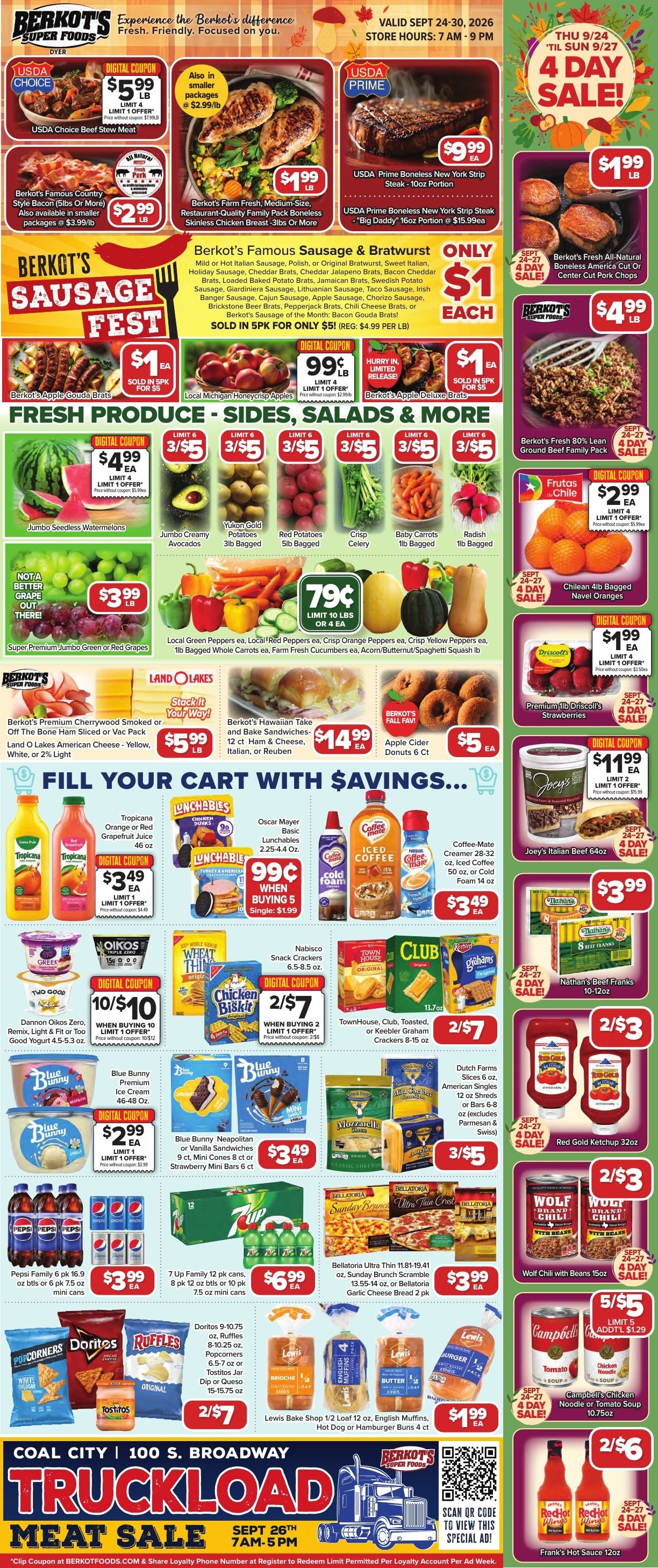 Berkot's Super Foods (Dyer, IN) Weekly Ad September 24 - 30, 2026