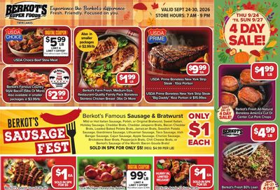 Berkot's Super Foods (Twin Lakes, WI) Weekly Ad September 24 - 30, 2026