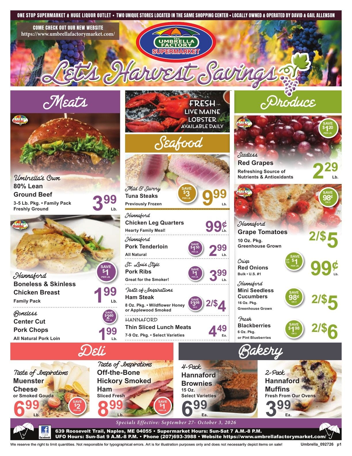Umbrella Factory Supermarket Weekly Ad September 27 - October 3, 2026
