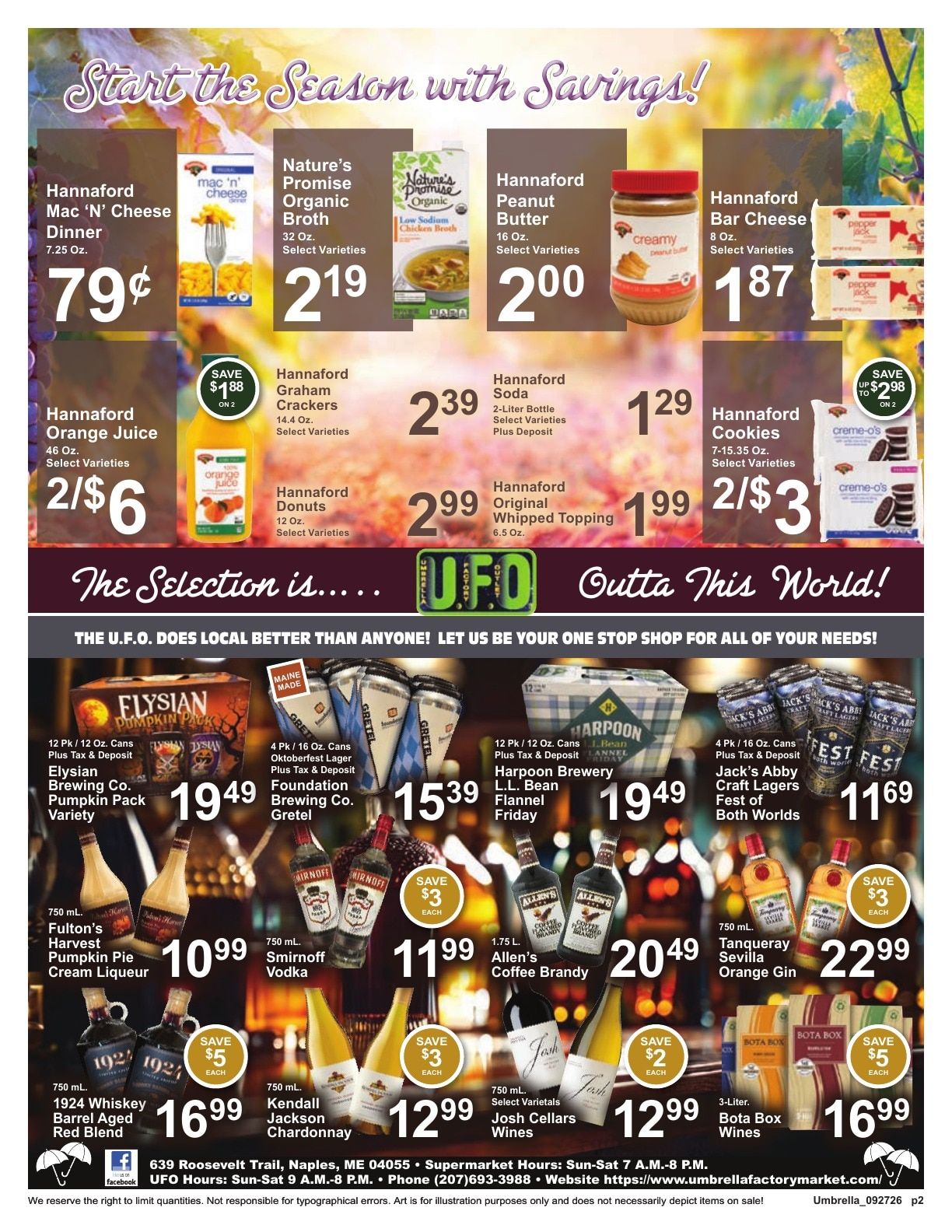 Umbrella Factory Supermarket Weekly Ad September 27 - October 3, 2026
