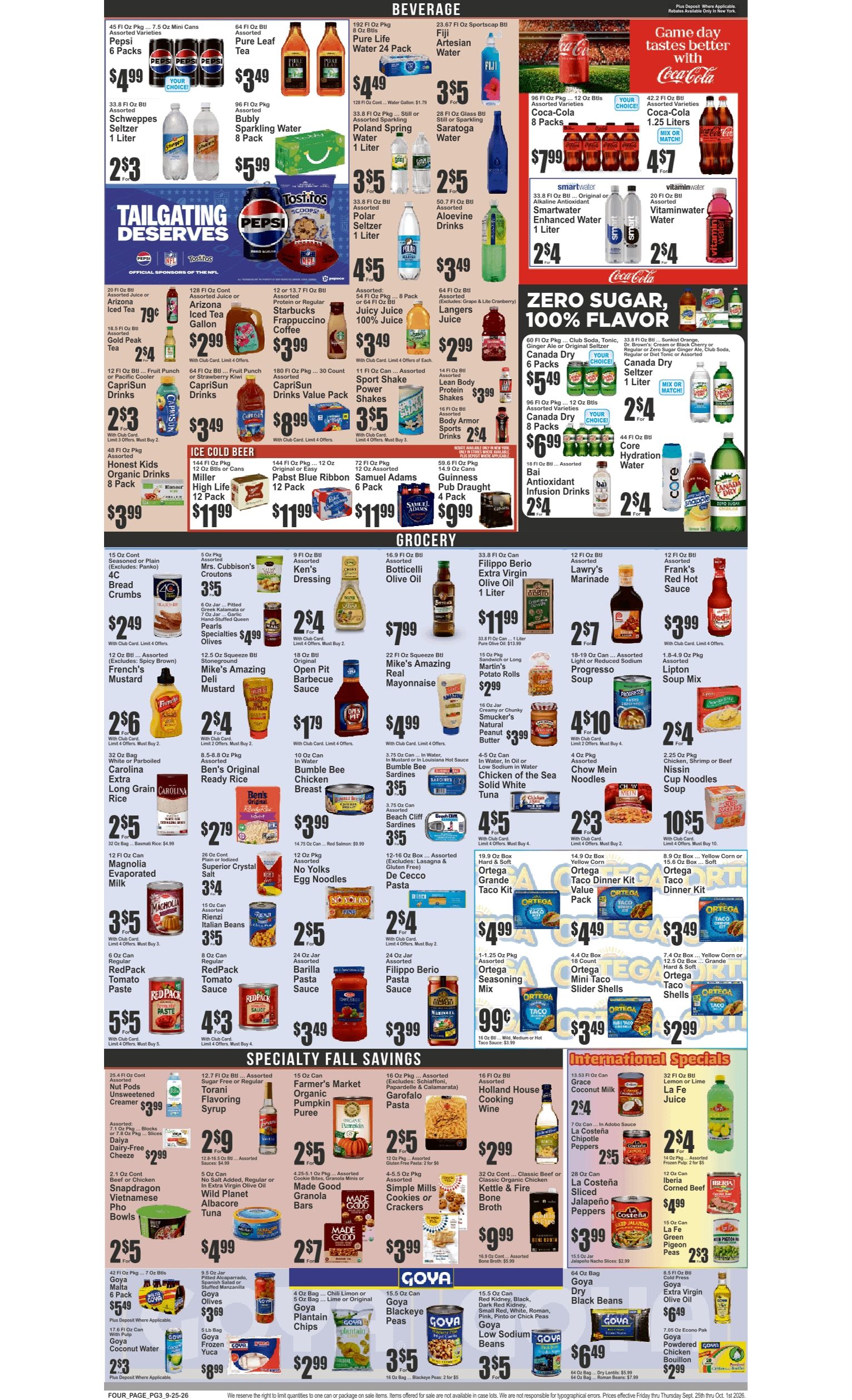 Food Universe (760 Melrose Ave., Bronx, NY) 09/25 - 10/01 Preview Weekly Ad September 25 - October 1, 2026