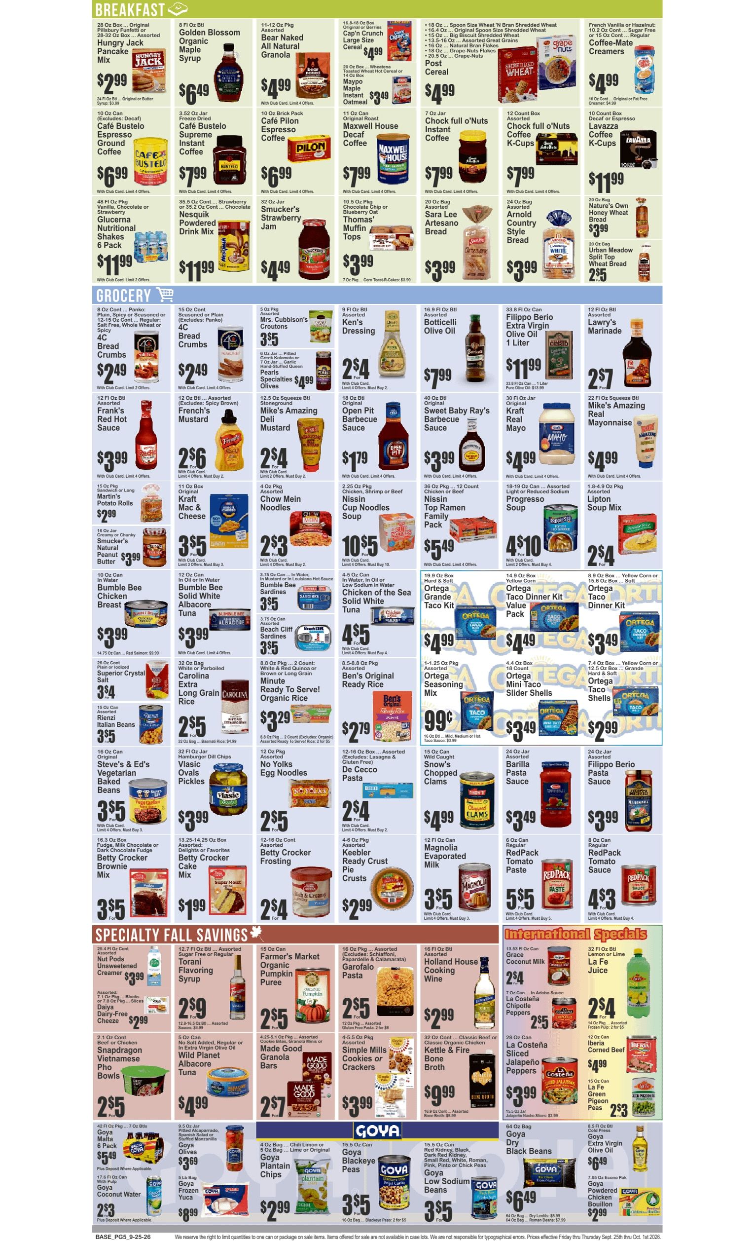 Food Universe (97 Avenue O, Brooklyn, NY) 09/25 - 10/01 Preview Weekly Ad September 25 - October 1, 2026