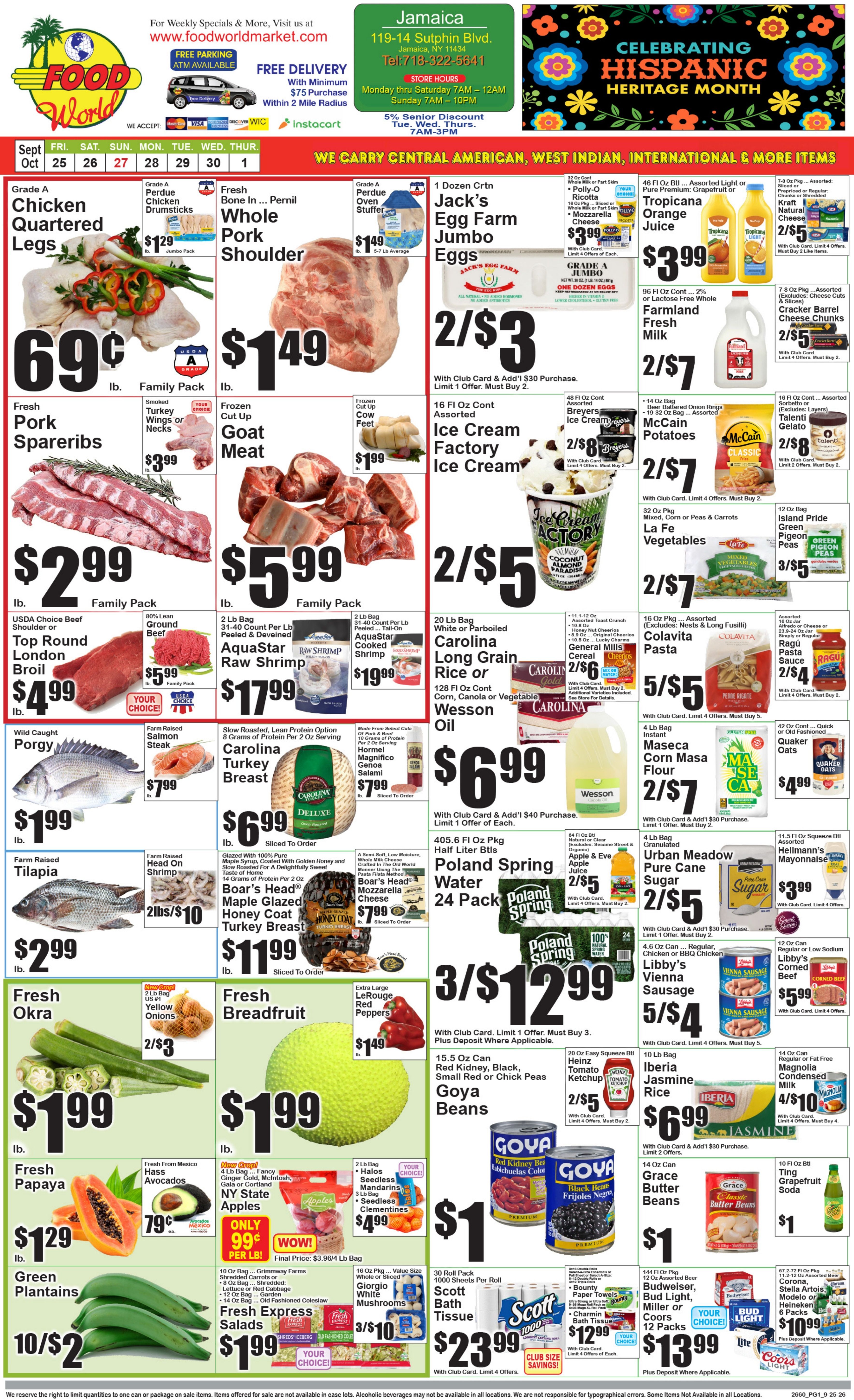 Food World Supermarket Weekly Ad September 25 - October 1, 2026
