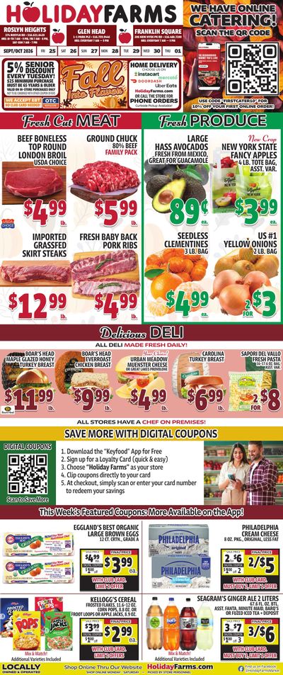Holiday Farms Weekly Ad September 25 - October 1, 2026