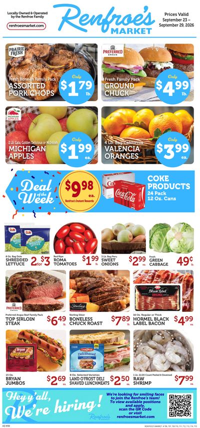 Renfroe's Market [ if($circulars->current_page->title == 'Recommended For You'); 'Recommended for the ' $vNameLastS ' Household!'; else; self->title; /if; ] Weekly Ad September 23 - 29, 2026